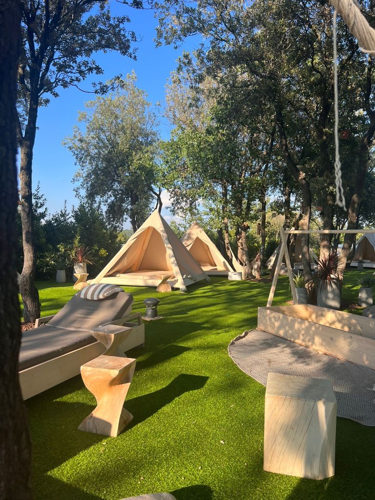 Adult only chill out zone at a luxury family campsite in Croatia.