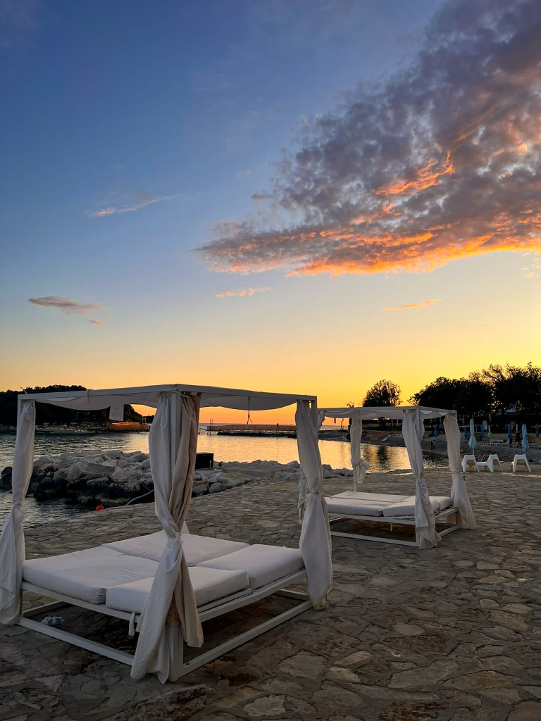 Private beach at luxury family holiday in Istria Croatia