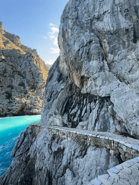 stunning view in mallorca of sa calobra secret path