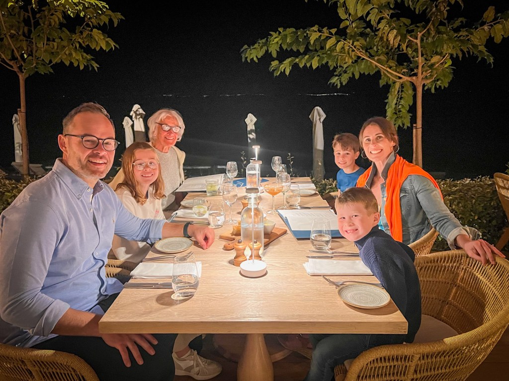 Family Meal at Ouzo Restaurant at Ikos Olivia