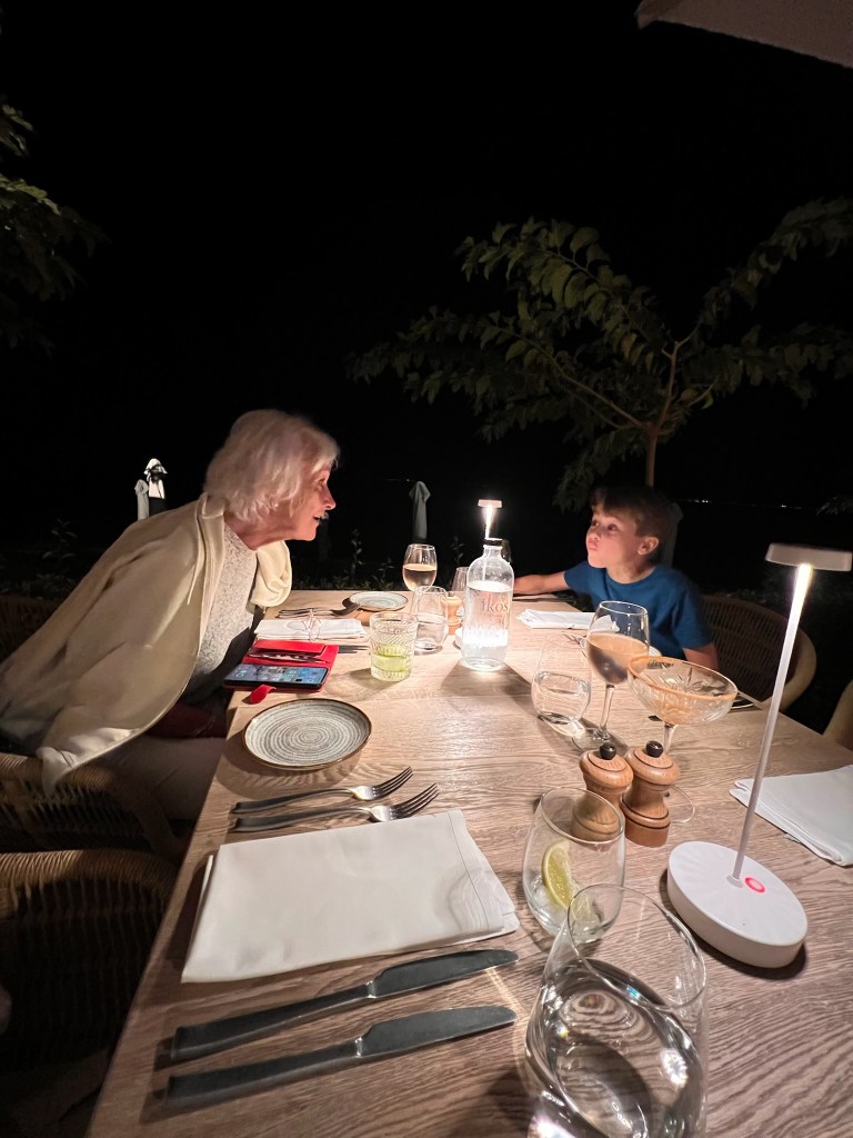 Grandma time at Ikos Olivia Ouzo restaurant